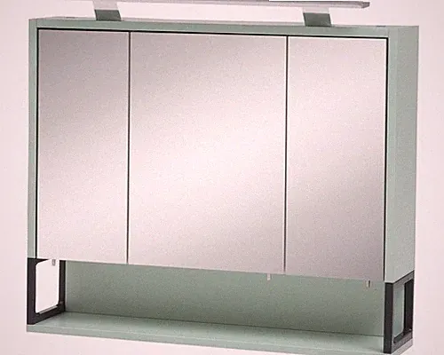 Spiegelschrank Möbelpartner Limone 70 x 16 x 68 cm mintgrün 3-türig LED