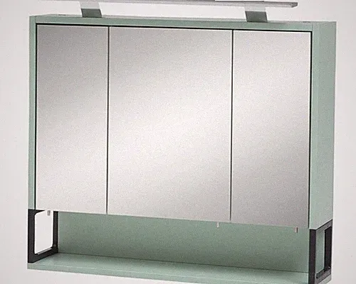 Spiegelschrank Möbelpartner Limone 70 x 16 x 68 cm mintgrün 3-türig LED