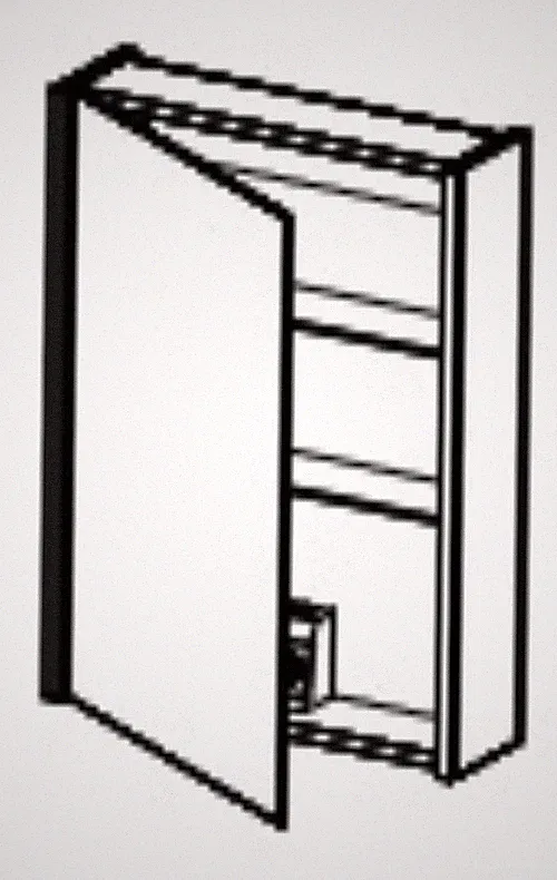 Spiegelschrank Rechts+Links+Tablarschrank Mitte 1,30 Meter Breit mit UP Rahmen