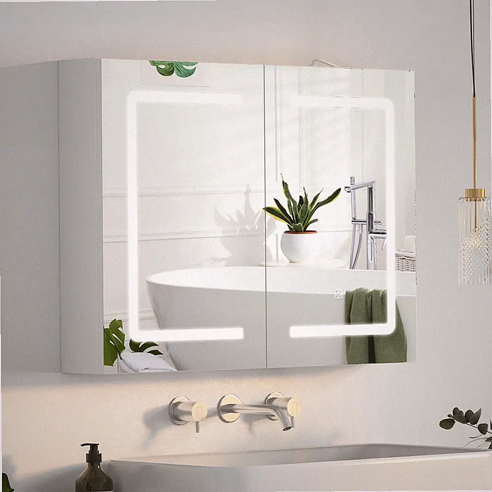 Spiegelschrank spiegelschrank bad mit beleuchtung mit Touch und Steckdose 60x80