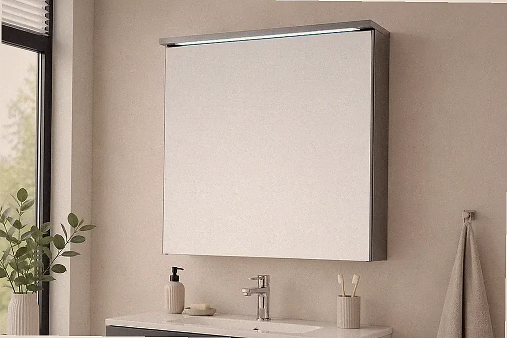 Spiegelschrank TWO inkl. LED Beleuchtung Stecker Schalter 60x68x23cm