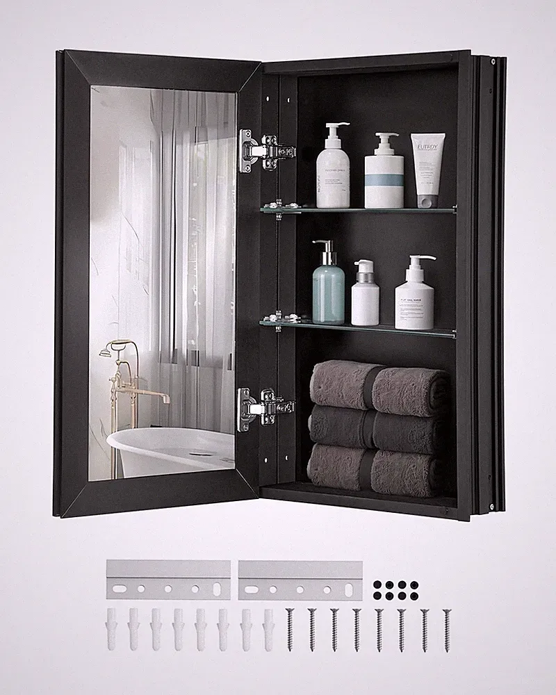Spiegelschrank verspiegelter Arzneischrank Medizinschrank 355 x 135 x 610 mm...