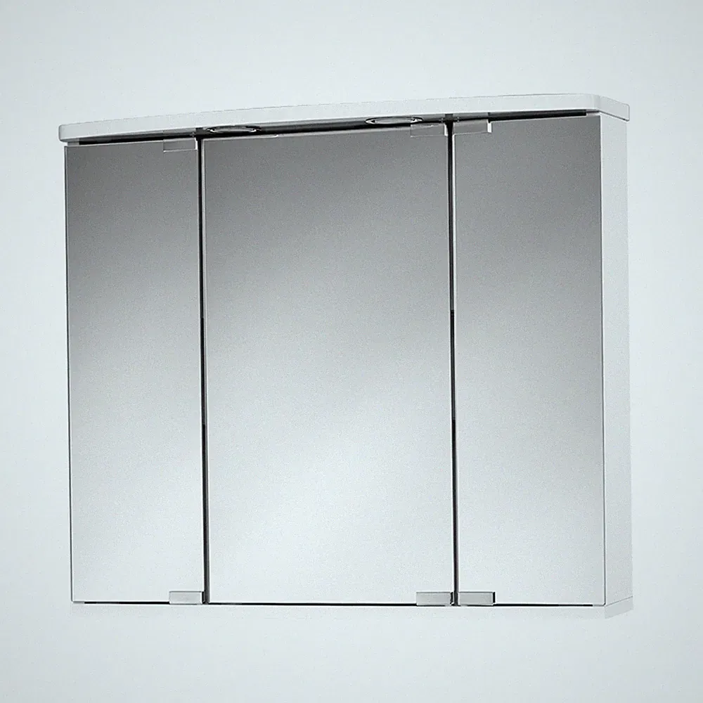 Spiegelschrank - weiß - 2 LED-Spots - 67 cm breit