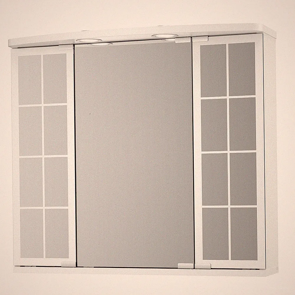 Spiegelschrank - weiß - 2 LED-Spots - 67 cm breit