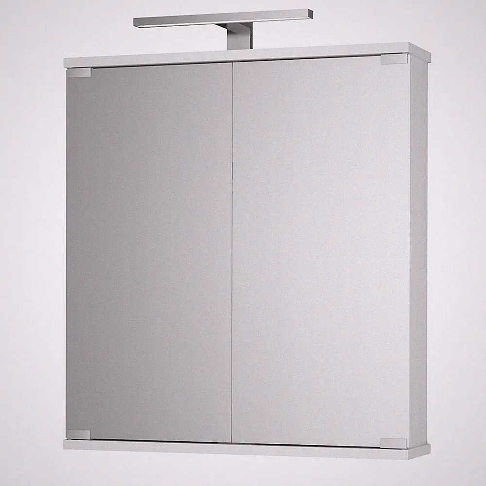Spiegelschrank - weiß - Aufbauleuchte - 60 cm breit