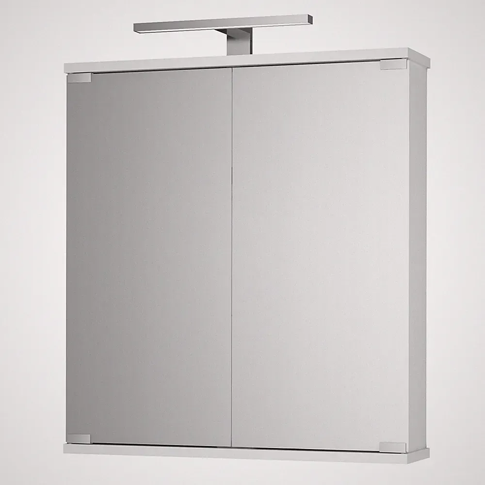 Spiegelschrank - weiß - Aufbauleuchte - 60 cm breit
