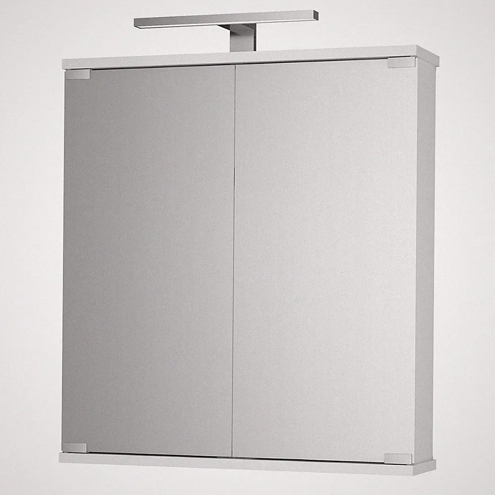Spiegelschrank - weiß - Aufbauleuchte - 60 cm breit