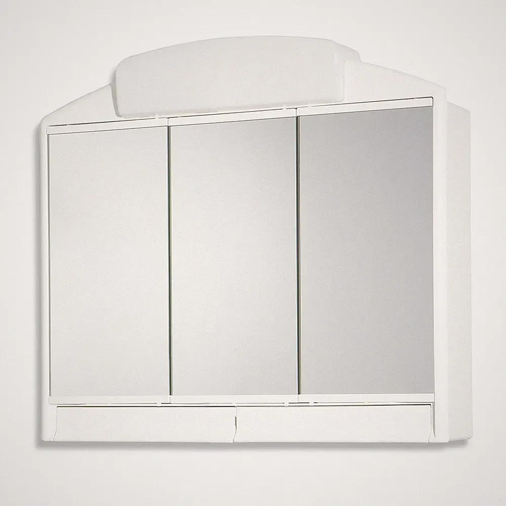 Spiegelschrank - weiß - Beleuchtung - 59 cm breit