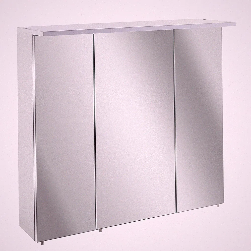Spiegelschrank - weiß glänzend - mit LED-Beleuchtung