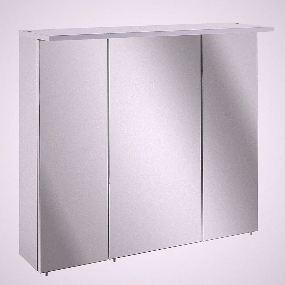 Spiegelschrank - weiß glänzend - mit LED-Beleuchtung