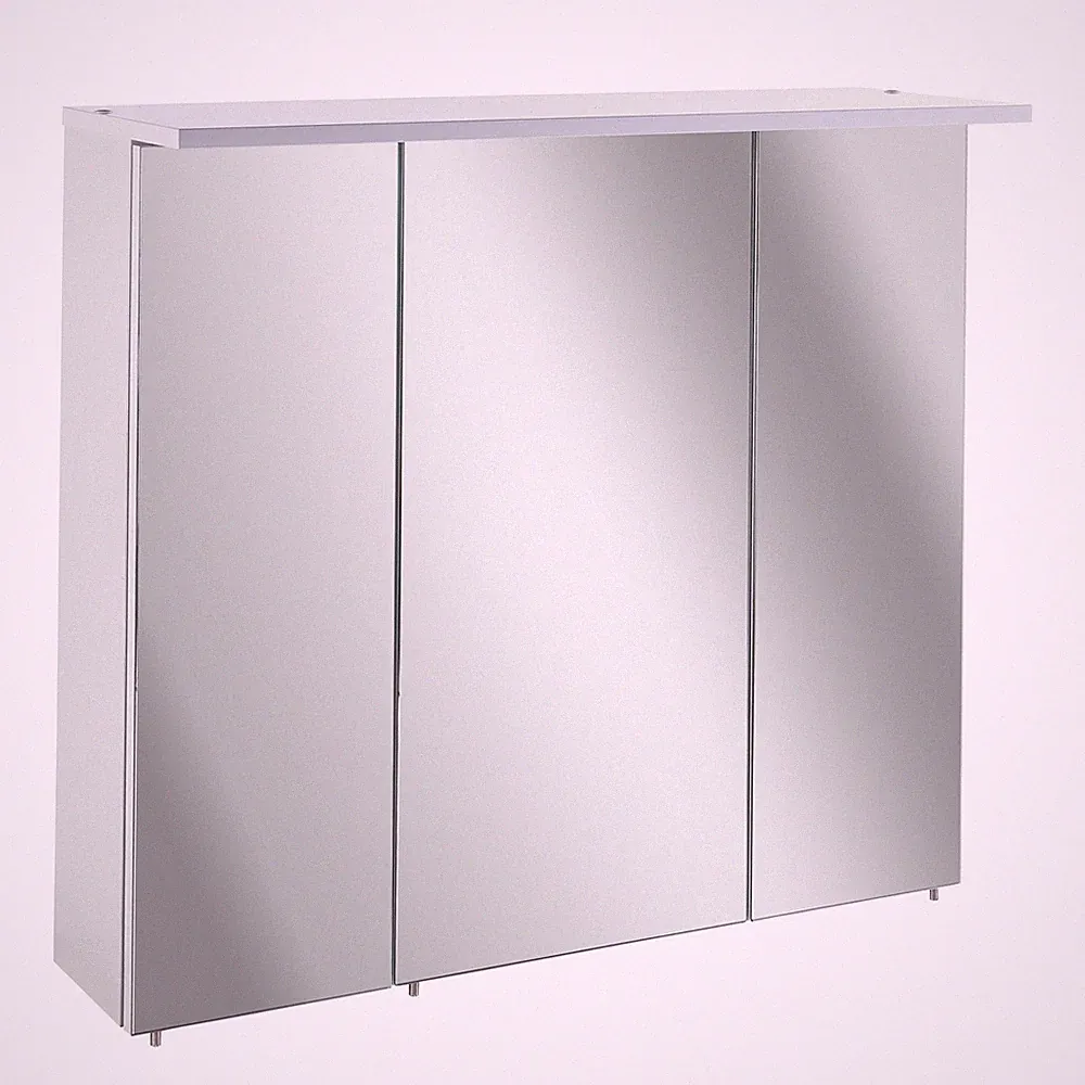 Spiegelschrank - weiß glänzend - mit LED-Beleuchtung