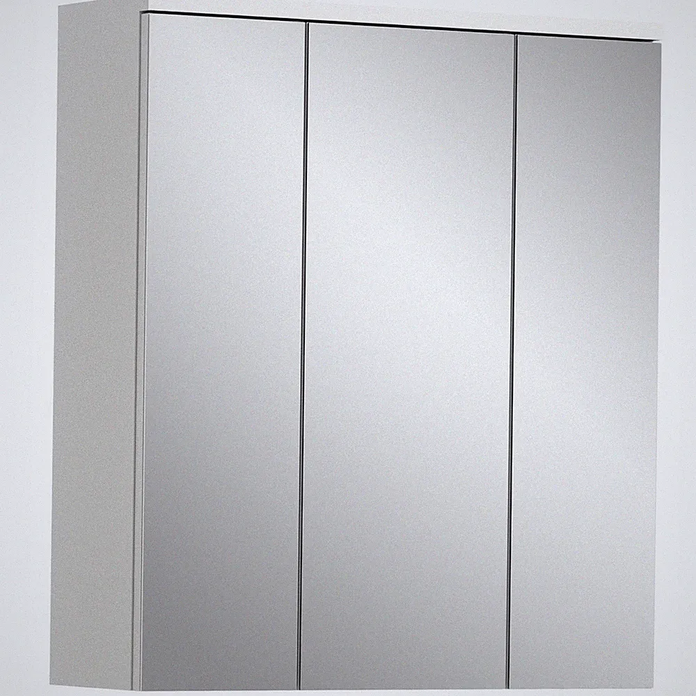 Spiegelschrank - weiß Hochglanz - 63 cm breit