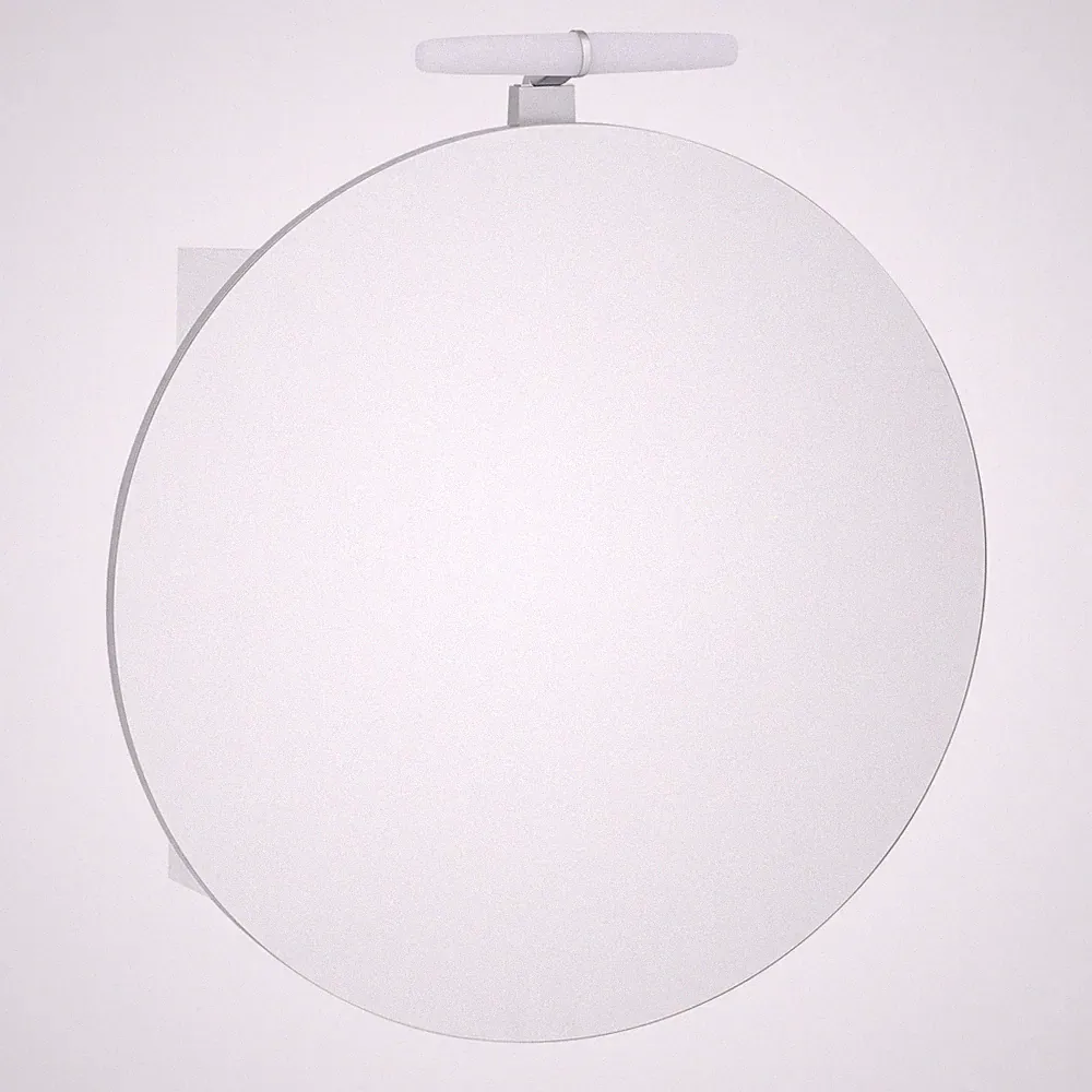 Spiegelschrank - weiß matt - mit Beleuchtung - Ø 65 cm