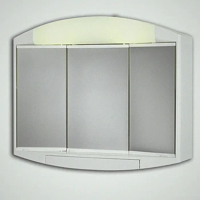 Spiegelschrank - weiß - mit Beleuchtung - 59 cm breit