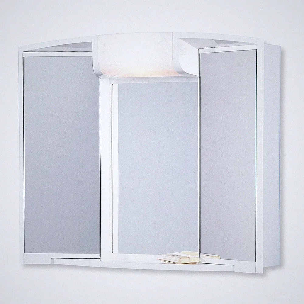 Spiegelschrank - weiß - mit Beleuchtung - 59 cm breit