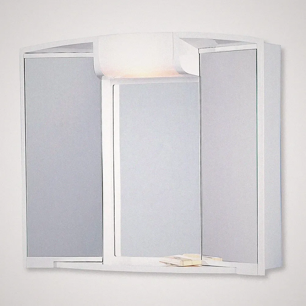 Spiegelschrank - weiß - mit Beleuchtung - 59 cm breit