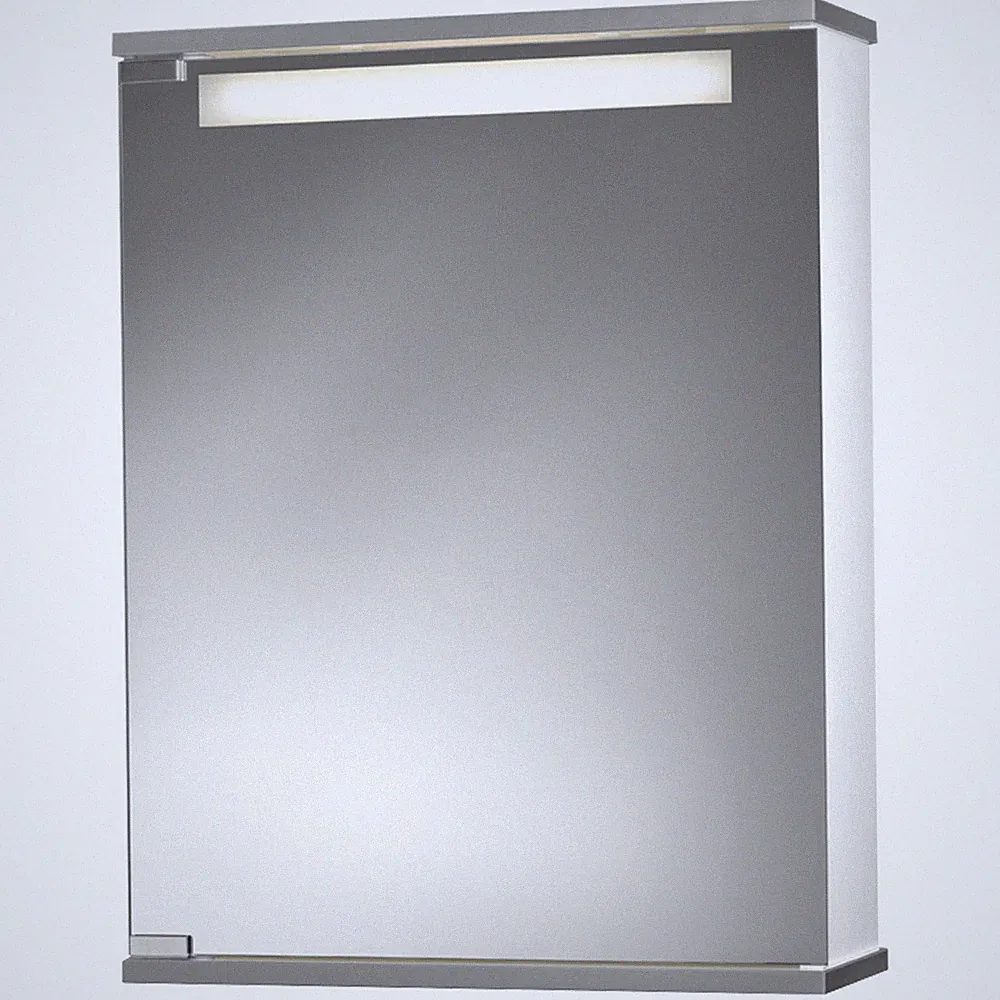 Spiegelschrank - weiß-silberfarbig - Kristallglas - 50 cm breit