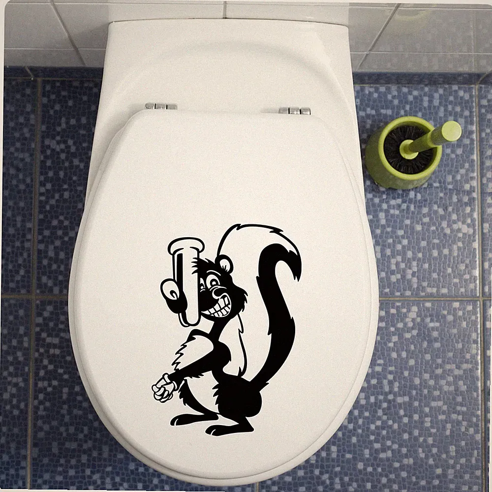 Stinktier Aufkleber für WC Deckel Wandtattoo Badezimmer Küche Sticker TDA004