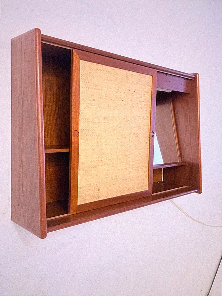 Teak Wandschrank mit Spiegel Design Arne Wahl Iversen für Brenderup, Dänemark