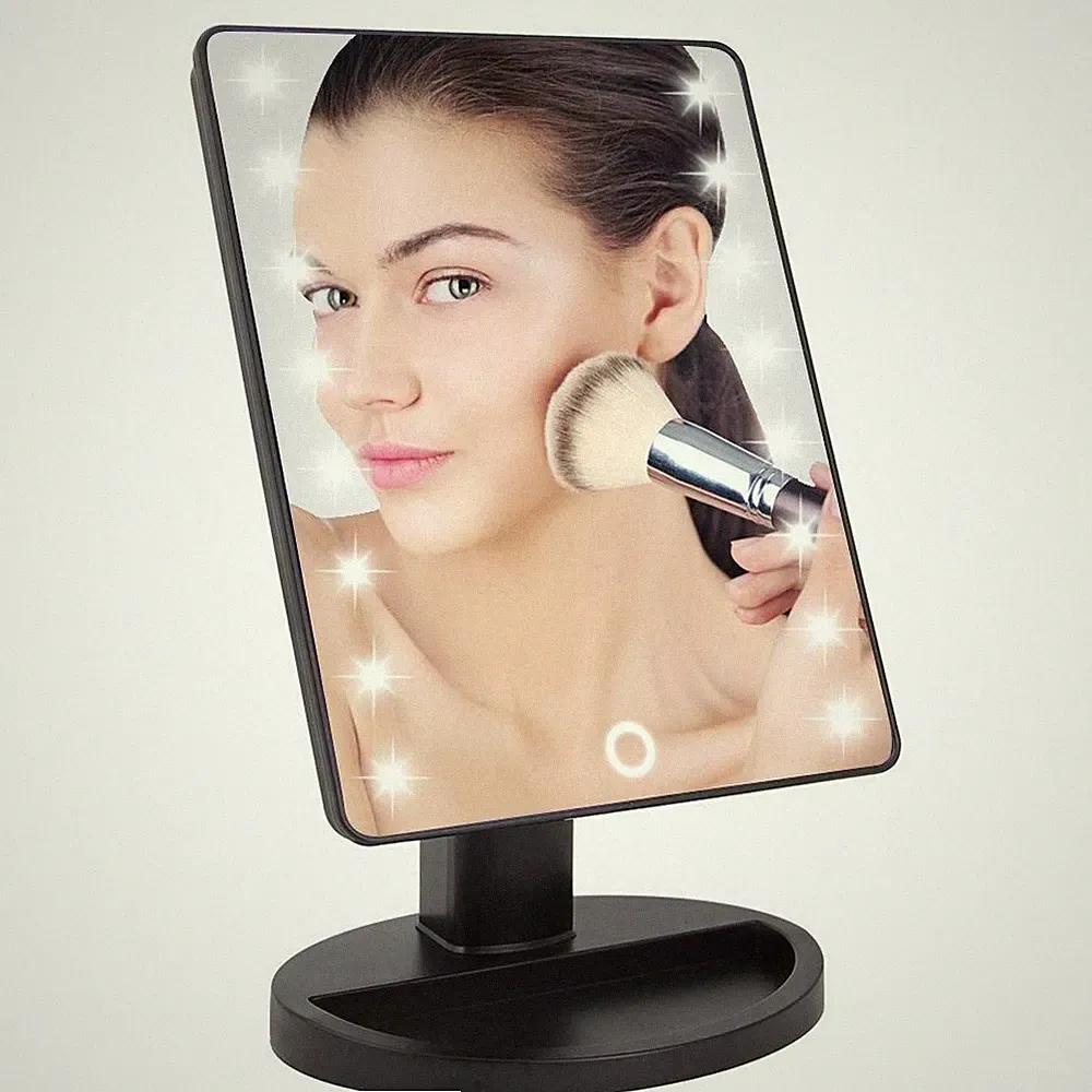 TISCHSPIEGEL LED LICHT KOSMETIK MAKE UP KOSMETIK KOSMETIKERIN DREHBAR