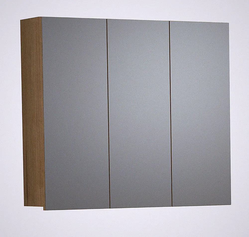 trendteam Spiegelschrank Badspiegel Badschrank PureBliss Evoke Eiche 90x80x20 cm