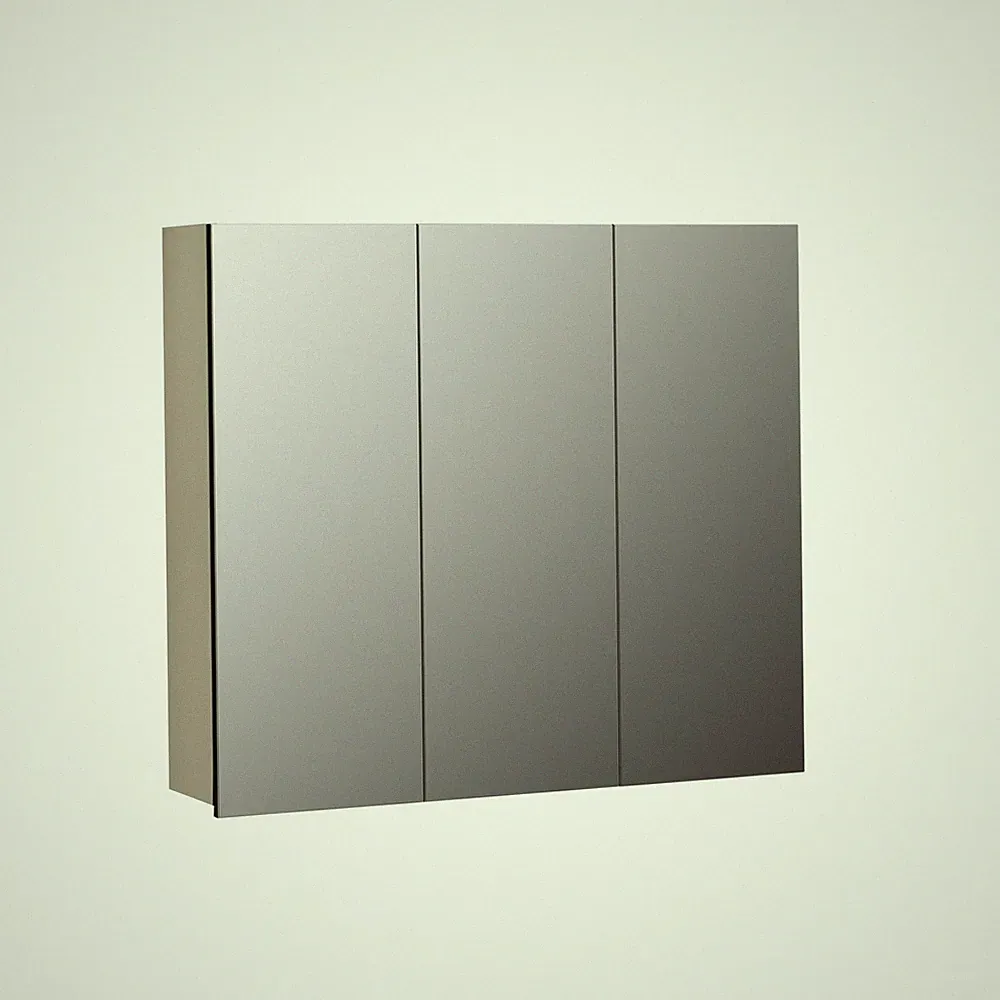 trendteam Spiegelschrank Badspiegel Badschrank PureBliss Hellgrau 90x80x20 cm
