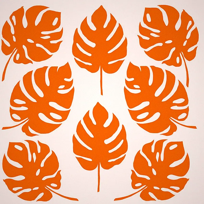 TROPISCHE BLÄTTER AUFKLEBER Deko Sticker Wandtattoo Pflanze Karibik Möbel Dekor