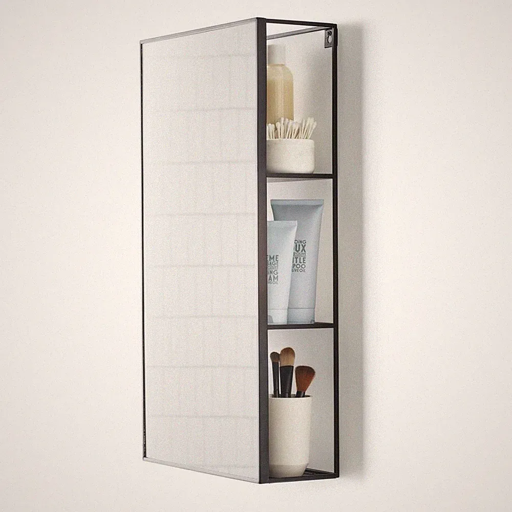 Umbra Cubiko Spiegel mit Ablage Badezimmerspiegel Spiegelschrank Schminkspiegel