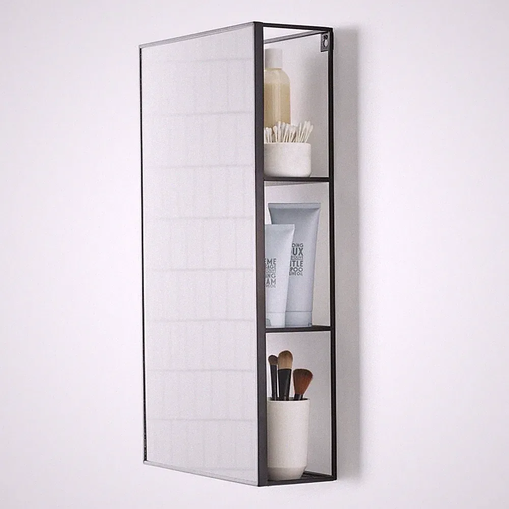 Umbra Cubiko Spiegel mit Ablage Badezimmerspiegel Spiegelschrank Schminkspiegel