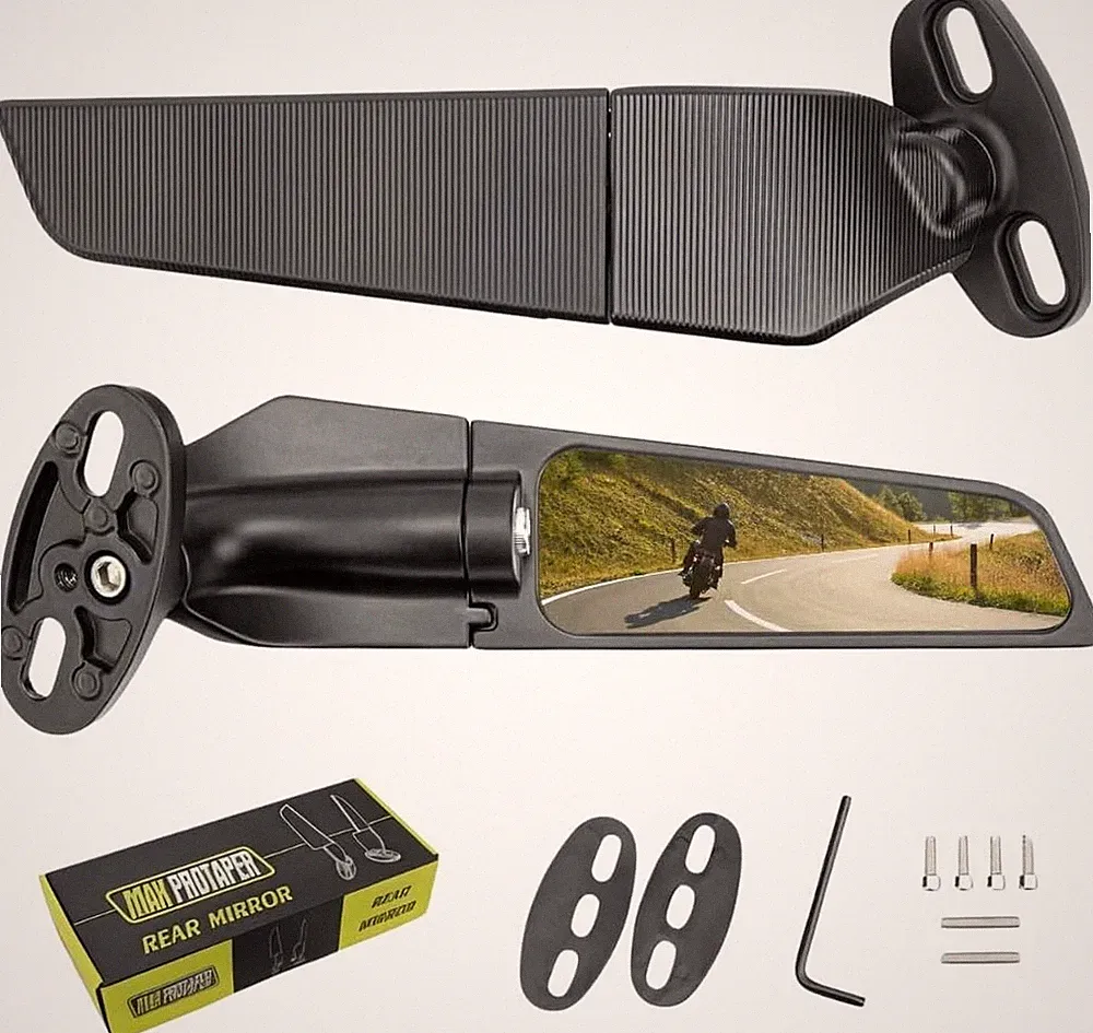 Universal Aerodynamische Motorrad Rückspiegel entspiegelt Aluminium