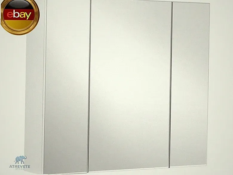 VASAGLE Wandschrank für Badezimmer, Schrank mit Spiegel, 3 Türen, 60 x 15 x 55 c