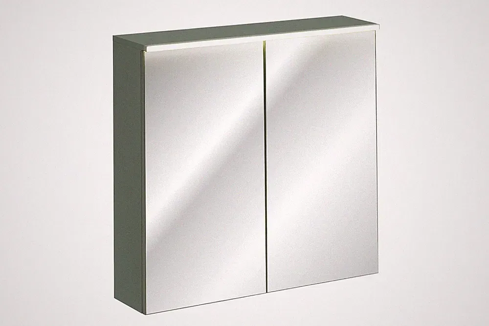 VERDANO Spiegelschrank 80cm | 2-türig | integrierte Front LED-Leuchte | VERDANO