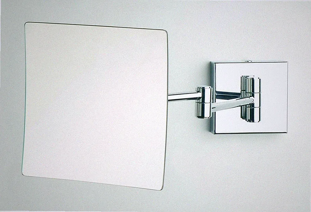 Vergrößerungsspiegel (2X) für Badezimmer Wand Messing verchromt Made in Italy