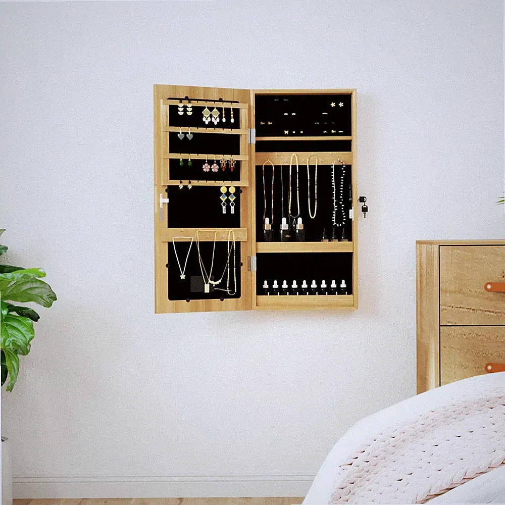 Vidaxx Schmuckschrank mit Spiegel und LED-Wandmontage