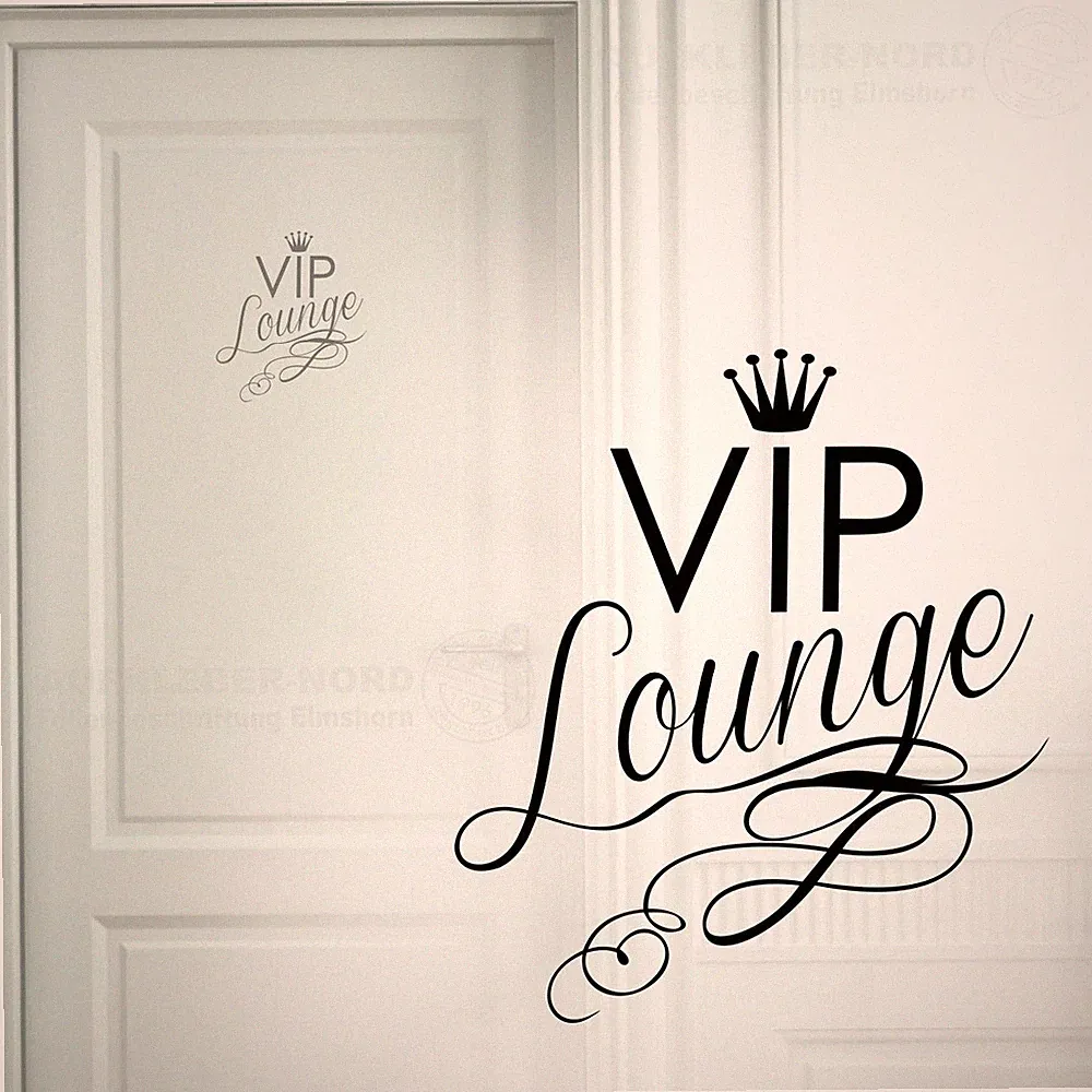 VIP Lounge Krone 25cm Wandtattoo A14 Türaufkleber Bad WC Toilettendeckel Sprüche