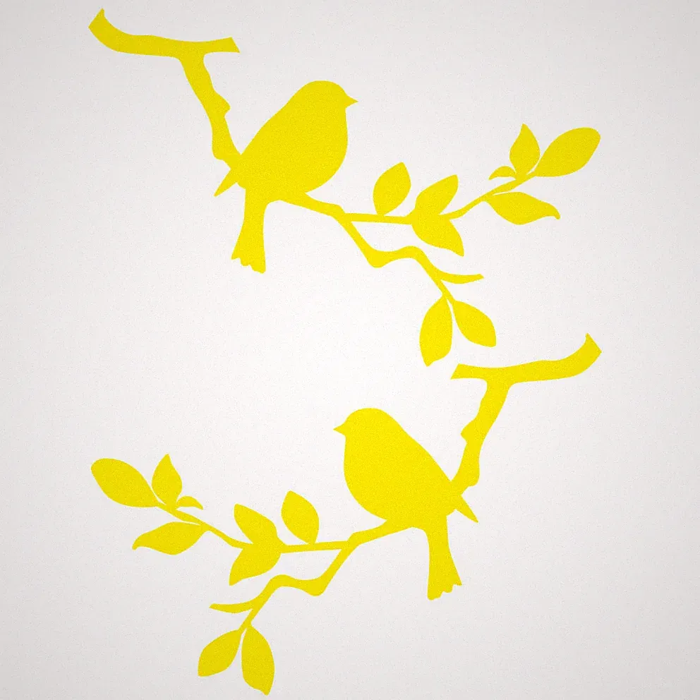 VOGEL AUFKLEBER Deko Sticker Vögel auf Ast Fliesen Spiegel Fenster Bird Frühling
