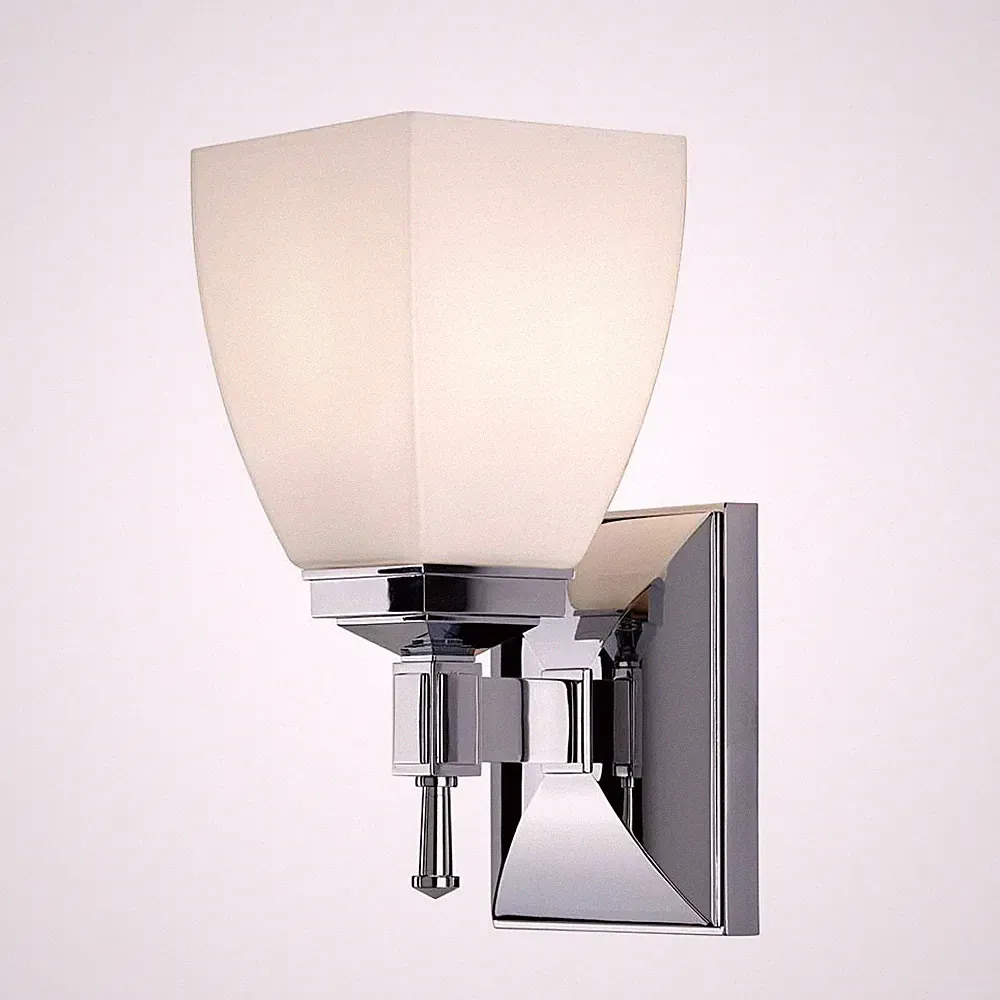 Wandleuchte Lampe Spiegelleuchte LED Badezimmerlampe chrom Glas Flurleuchte opal