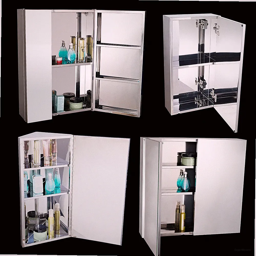 Wandmontage Badezimmer Spiegel Glas Aufbewahrung Edelstahl Schrank 4 Muster
