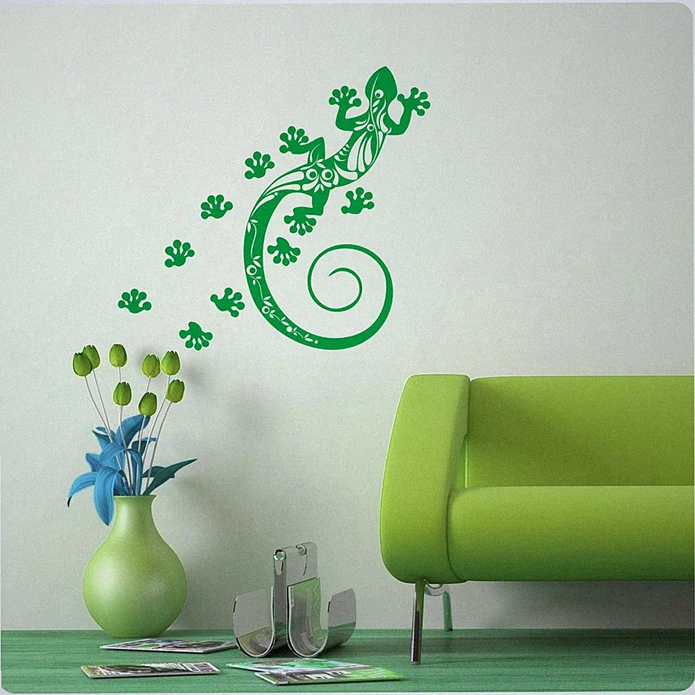 Wandtattoo Gecko Gekko Echse Wandaufkleber Kinderzimmer Bad WC Lounge Küche W197