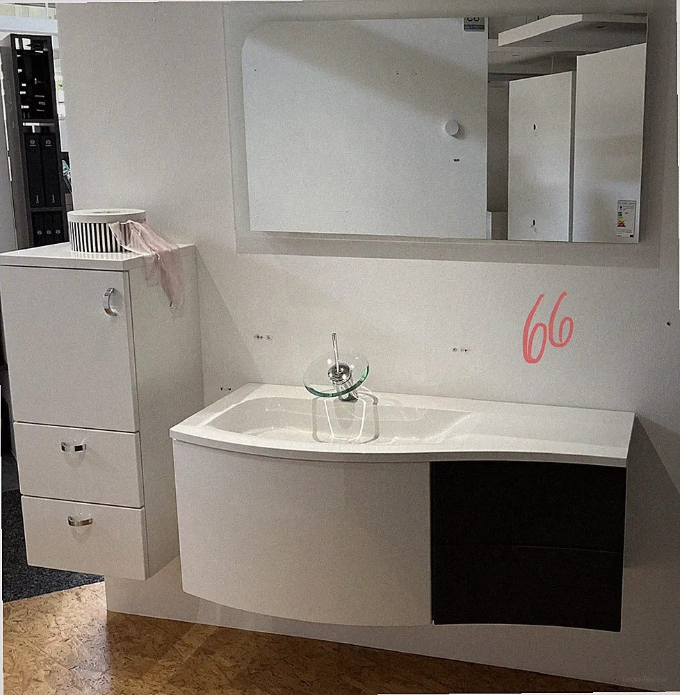 Waschtisch Komplett Set Mit Unterschrank , Spiegelschrank u. Hochschrank
