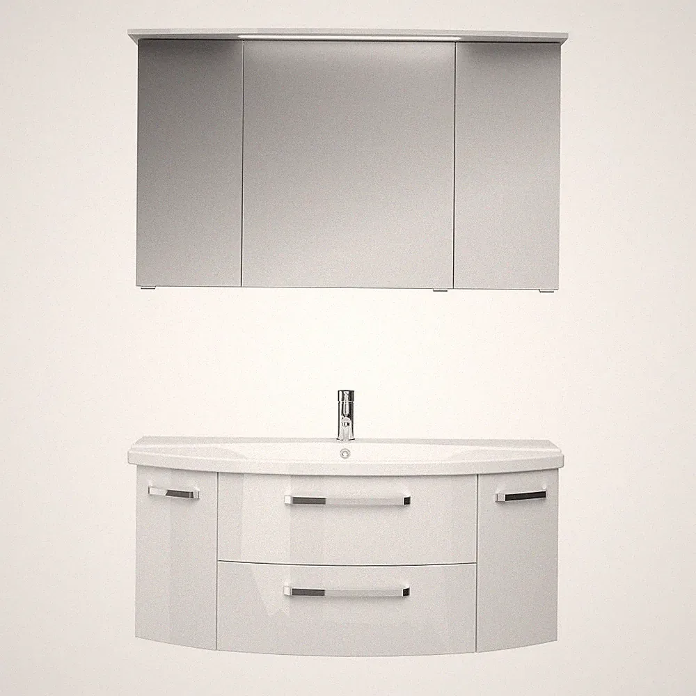 Waschtisch Spiegelschrank LED Unterschrank Waschbecken 121cm Keramik Badezimmer