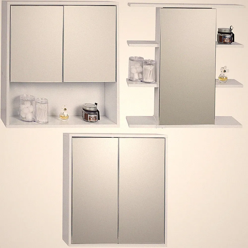 Weiß Holz Spiegeltür Badezimmer Schrank Aufbewahrung Toilettenartikel Medizin Make Up