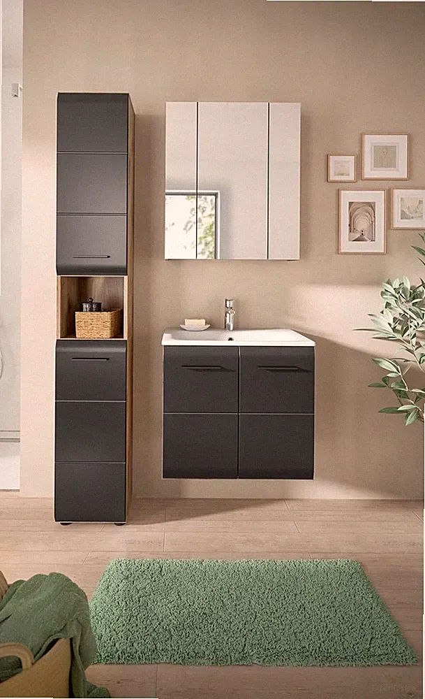 xonox Badezimmer Ice 3 tlg. Badkombination Badmöbel Badezimmermöbel 105x185x46