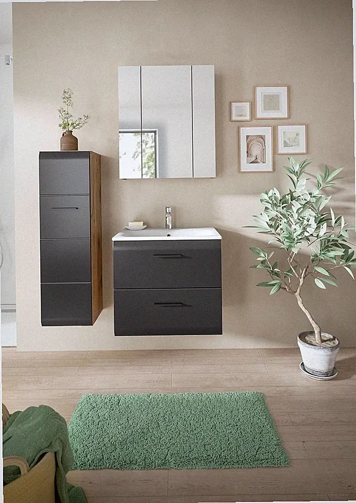 xonox Badezimmer Ice 3 tlg. Badkombination Badmöbel Badezimmermöbel 105x185x46