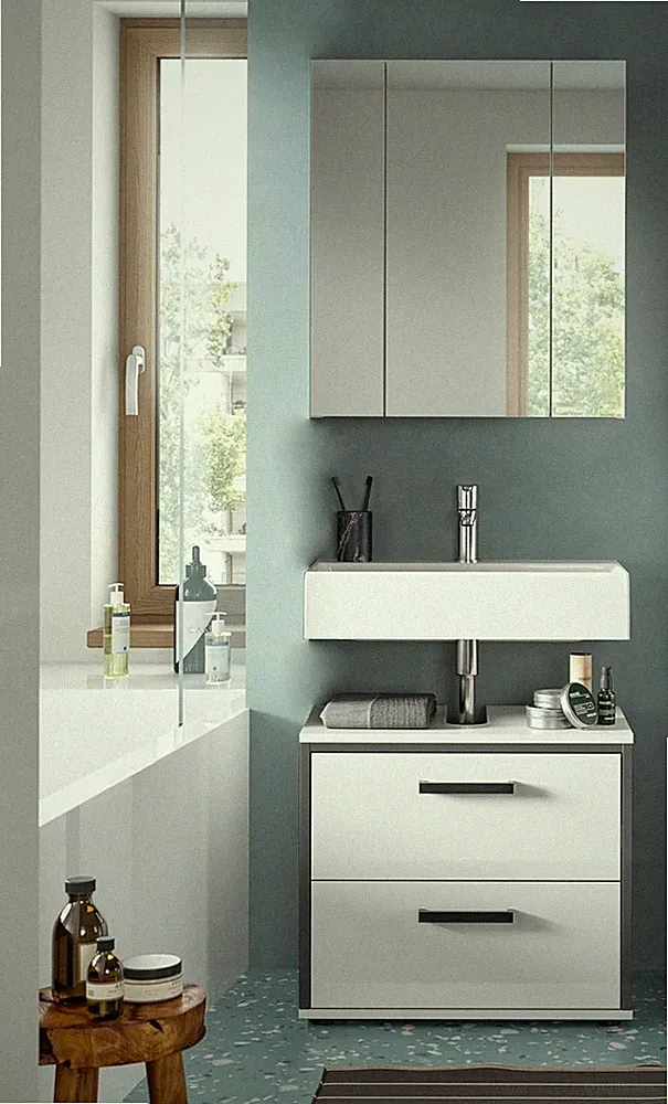 xonox Badezimmer Kojak 2 tlg. Badkombination Badmöbel Badezimmermöbel 60x188x37