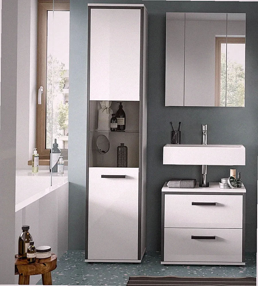 xonox Badezimmer Kojak 3 tlg. Badkombination Badmöbel Badezimmermöbel 115x188x37
