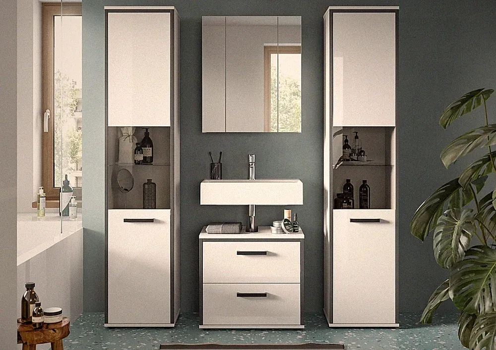 xonox Badezimmer Kojak 4 tlg. Badkombination Badmöbel Badezimmermöbel 171x188x37