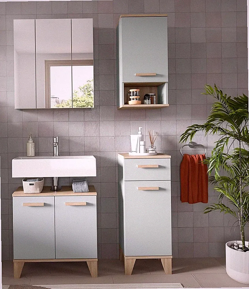 xonox Badezimmer Star 4 tlg. Badkombination Badmöbel Badset 109x190x34