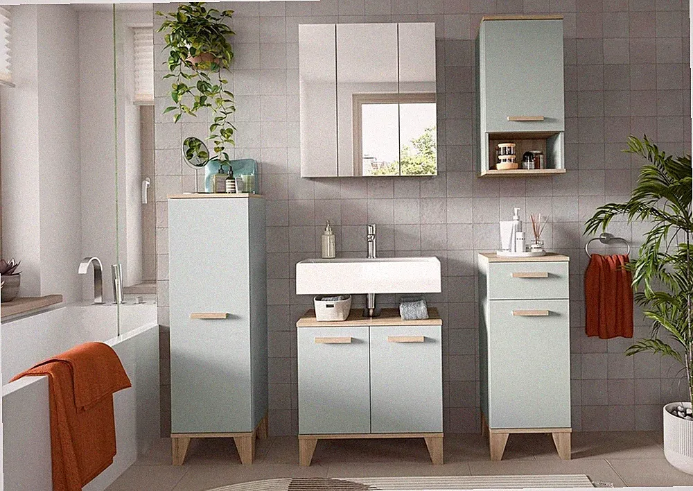 xonox Badezimmer Star 5 tlg. Badkombination Badmöbel Badset 158x190x34