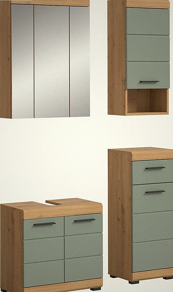 xonox.home 4 tlg. Badmöbel-Set Badezimmerkombi Badschränke Scout 112x191x34cm